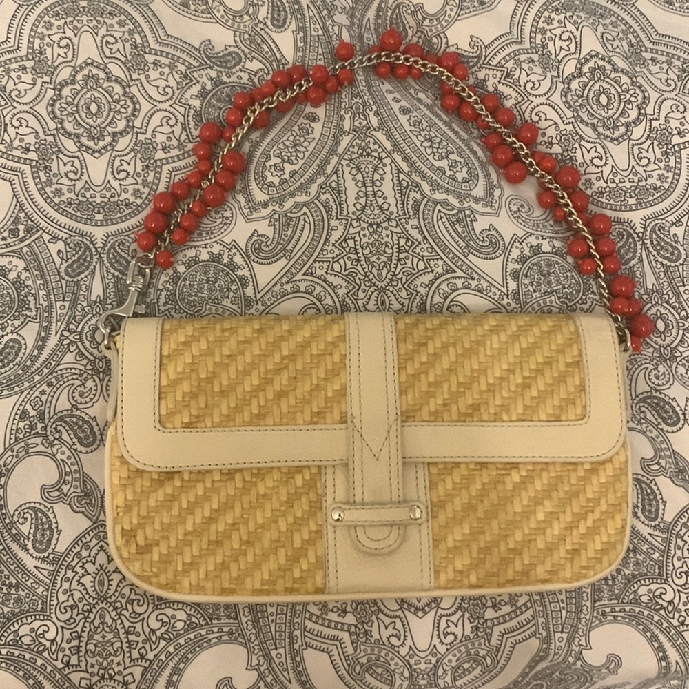J Crew Woven Bead Chain Clutch